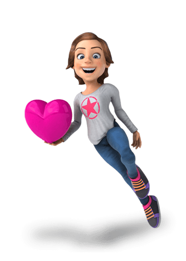 Top Celebridade : Ilustra&ccedil;&atilde;o de uma influencer feminina segurando um cora&ccedil;&atilde;o