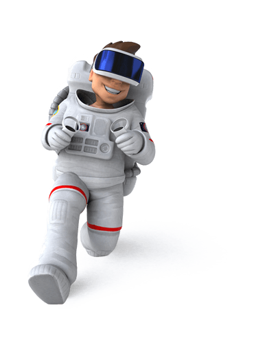 P&uacute;blico interno : Ilustra&ccedil;&atilde;o influencer com traje espacial