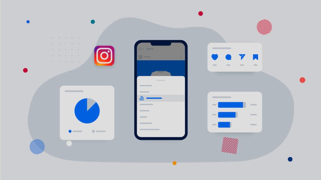Conhecer o alcance dos seus posts : Ilustra&ccedil;&atilde;o de telas do instagram insights