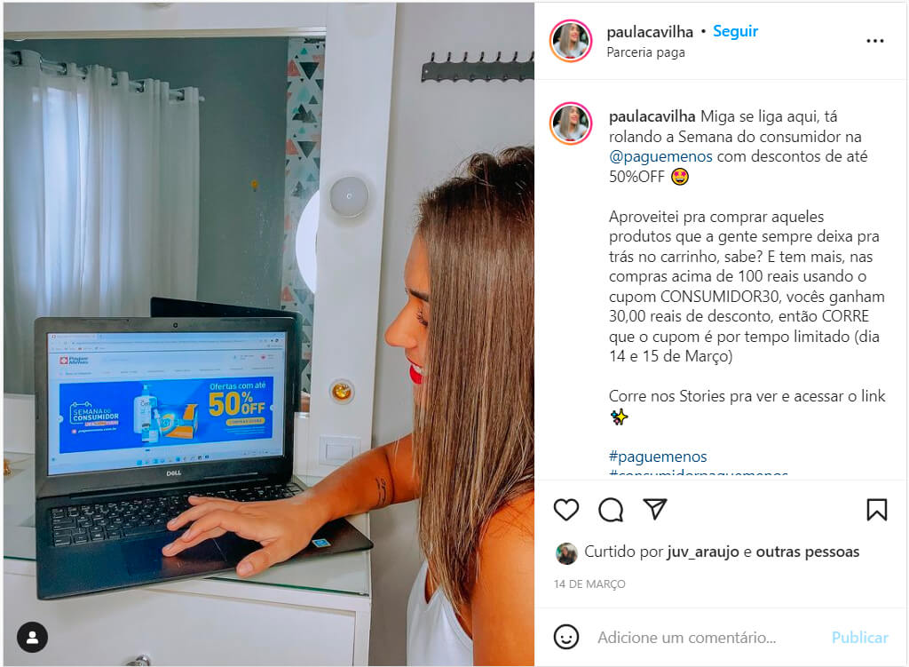 campanha pague menos 2022 Paula cavilha