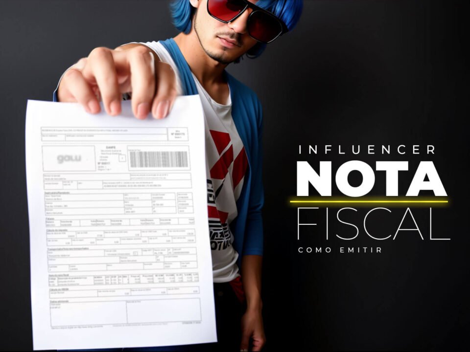 Influencer de cabelo azul segunrando uma nota fiscal, representando o artigo: Como o MEI Influencer deve emitir a nota fiscal. Foto: @Metrópole 4