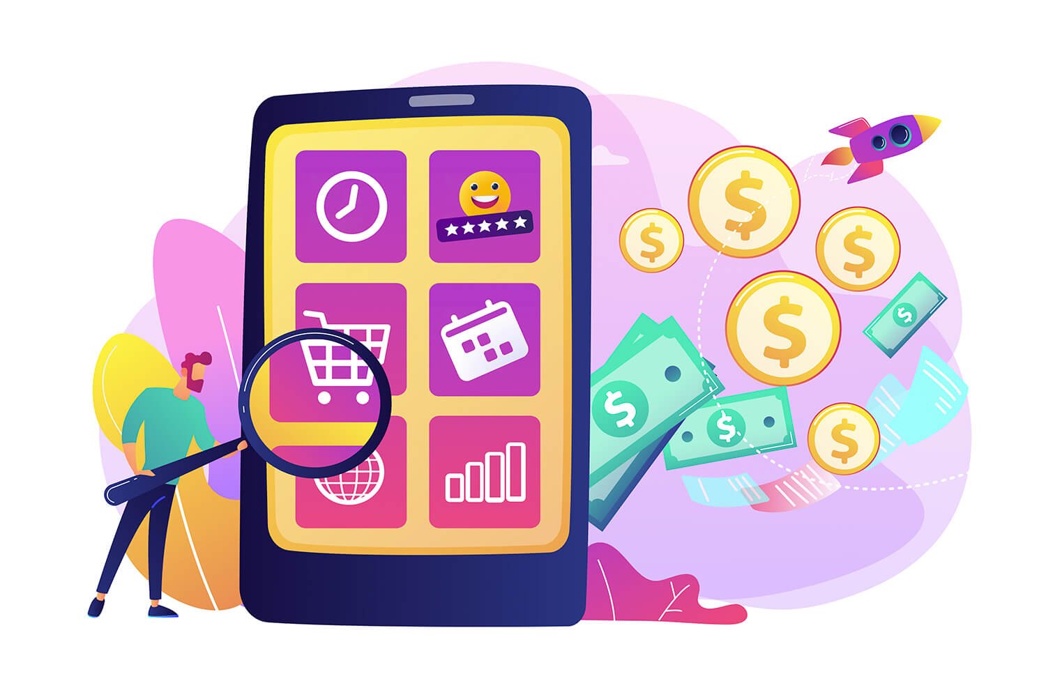 Capa Maximização ilustração com ícones voltados para gamificação